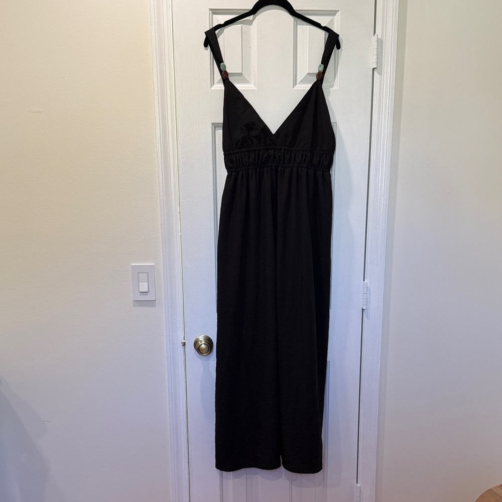Zara Black Maxi Dress. Beaded Strap. LBD